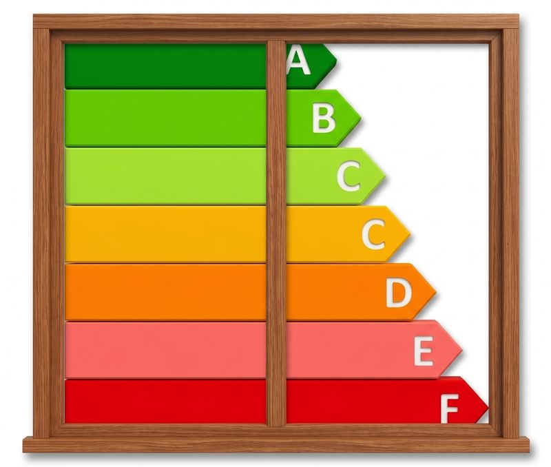Energieeffizienz-Label an einem Fenster